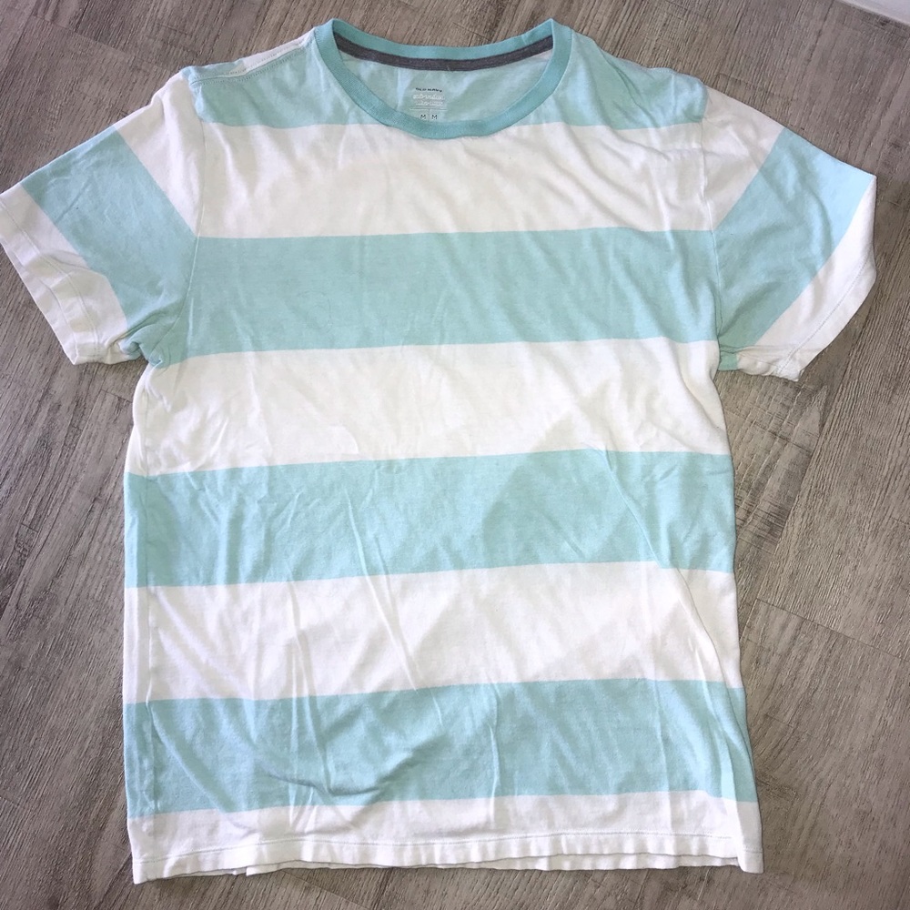 White and blue striped T-shirt
